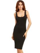 Romwe Double Scoop Ribbed Dress