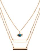 Romwe Gold Layered Charm Pendant Wrap Link Necklace