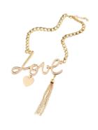 Romwe Fringe Detail Slogan Necklace