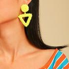 Romwe Textured Open Triangle Drop Earring 1pair