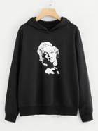 Romwe Marilyn Monroe Print Hoodie