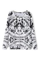 Romwe Retro Pattern Print Sweatshirt