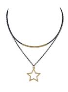 Romwe Multilayers Thin Chain Star Collar Necklaces