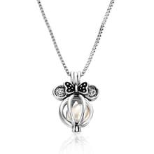 Romwe Bow Detail Openable Pendant Necklace