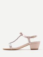 Romwe Bow Tie Detail T Strap Sandals