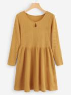 Romwe Cut Out Detail Ribbed Dress