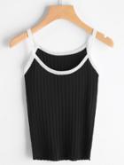 Romwe Ringer Ribbed Cami Top