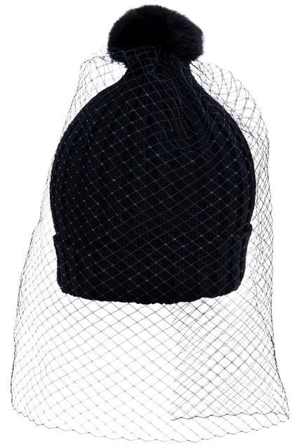 Romwe Romwe Black Mesh Embellished Black Beanie