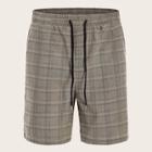 Romwe Guys Drawstring Waist Glen Plaid Shorts
