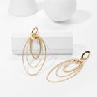 Romwe Layered Open Oval Drop Earrings