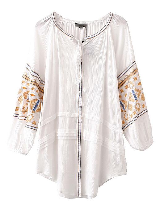 Romwe White Embroidery Self Tie Tassel Buttons Asymmetric Dress