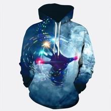 Romwe Men 3d Head Print Hooded Sweatshirt