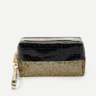 Romwe Sequin Decorated Two Tone Makeup Bag