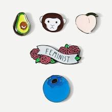 Romwe Cartoon Brooch 5pcs