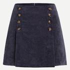 Romwe Double Breasted Corduroy Skirt