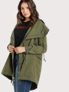 Romwe Oversized Hooded Cargo Jacket