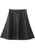 Romwe Black Elastic Waist Pu Skirt