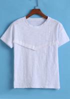 Romwe White Short Sleeve Tassel Loose T-shirt