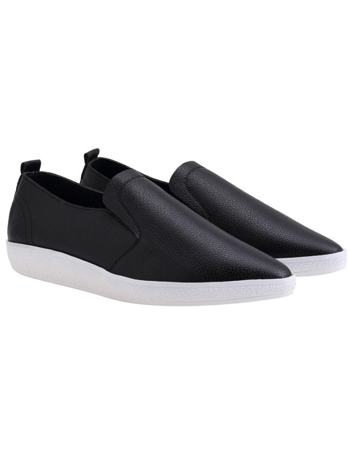 Romwe Black Almond Toe Casual Flats