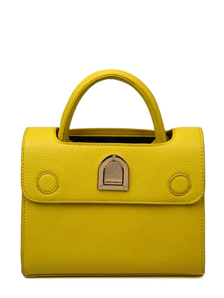 Romwe Studded Lock Hand Bag