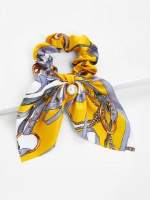 Romwe Knot Design Hair Tie With Faux Pearl