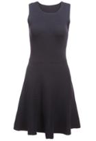 Romwe Sleeveless Knit Flare Black Dress