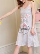 Romwe Rabbit Print Cami Dress