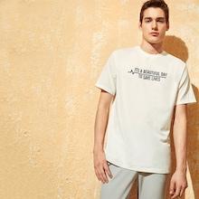 Romwe Guys Slogan Print Round Neck Top