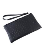 Romwe Black Simple Design Pu Clutch Bag