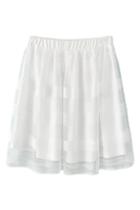 Romwe Transparent Striped White Skater Skirt