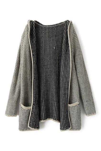 Romwe Pocketed Hoodied Open Front Cardigan