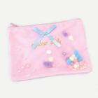 Romwe Faux Pearl & Bow Decorated Makeup Bag