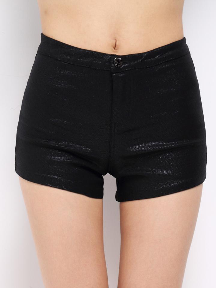 Romwe With Pockets Slim Shorts