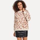Romwe Drop Shoulder Leopard Sweater