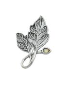 Romwe Ethnic Antique Silver Color Leaf Brooches Pin