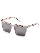 Romwe Marble Open Frame Grey Lens Sunglasses
