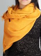 Romwe Tassel Casual Yellow Scarf