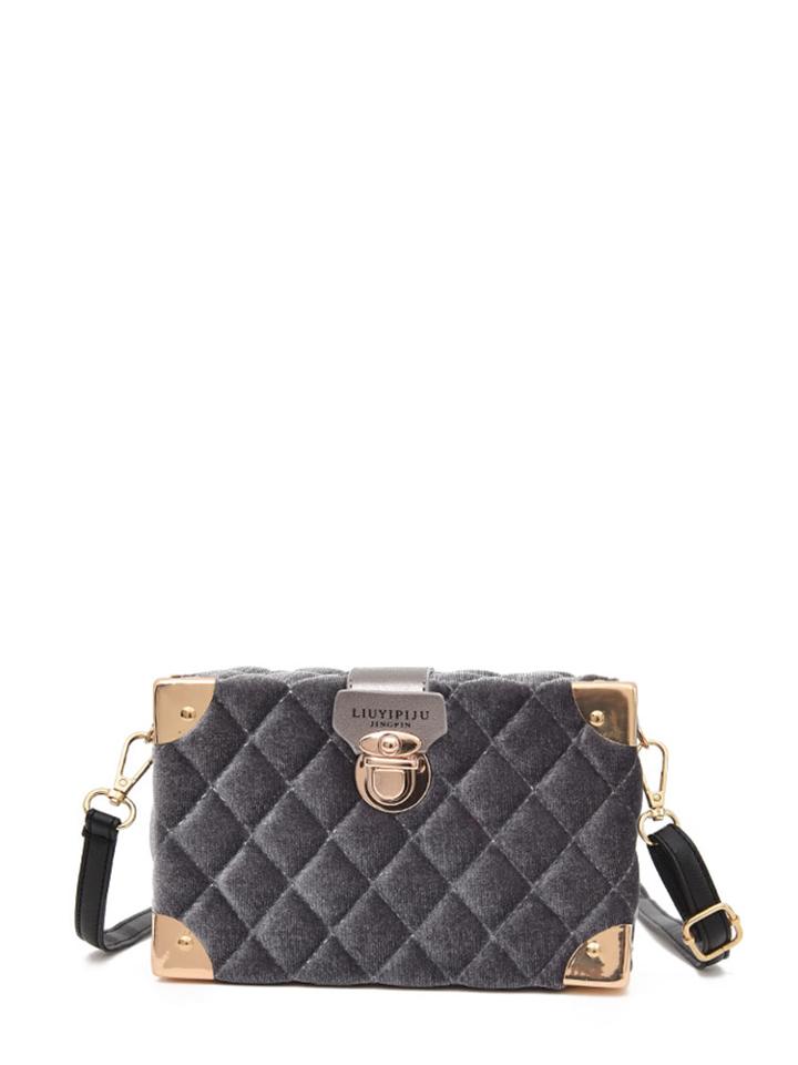 Romwe Quilted Metal Design Shoulder Bag