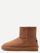 Romwe Camel Suede Fur Lined Flat Snow Boots
