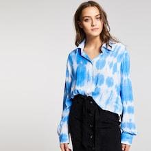 Romwe Single Breasted Tie Dye Shirt