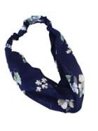 Romwe Navyblue Beach Style Flower Elastic Headband For Women