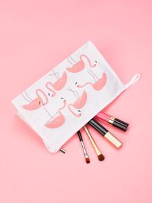 Romwe Flamingo Print Clutch Bag