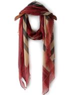 Romwe Carriage Print Red Scarf