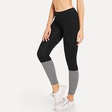 Romwe Cut & Sew Panel Leggings