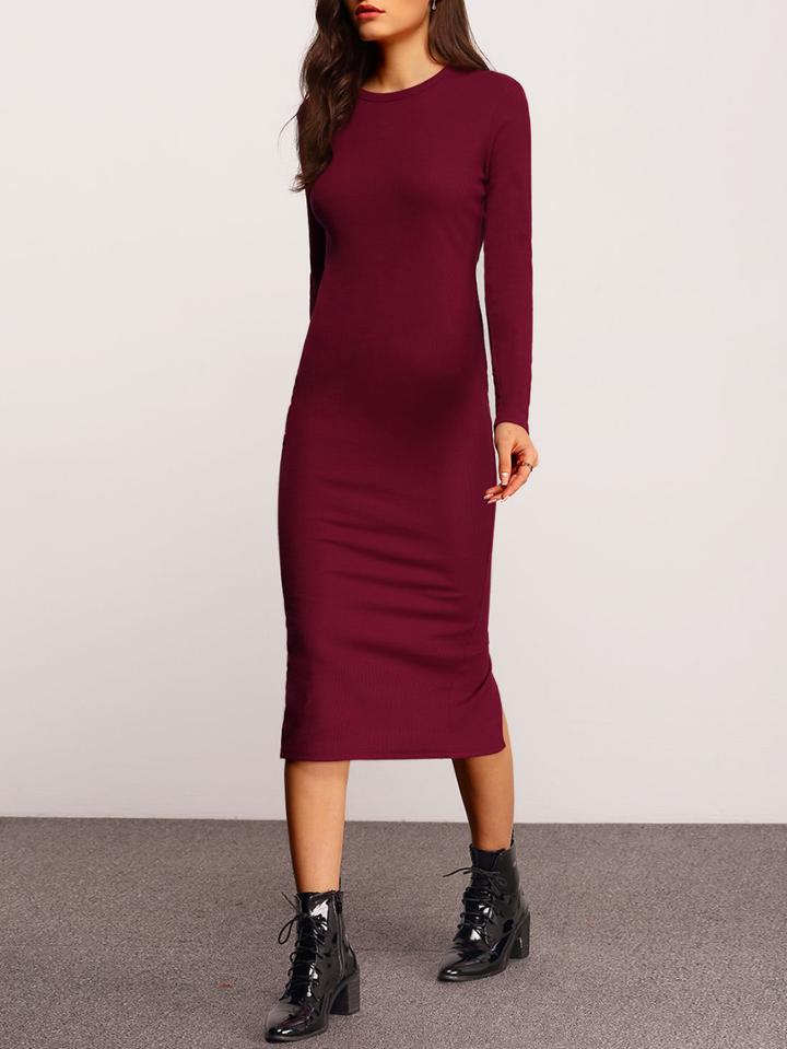 Romwe Split Back Sheath Dress