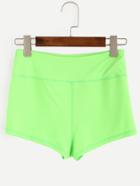 Romwe Fluorescent Green Sports Shorts