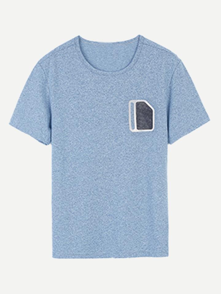 Romwe Men Solider Print Tee