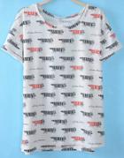 Romwe Cats Print Loose T-shirt