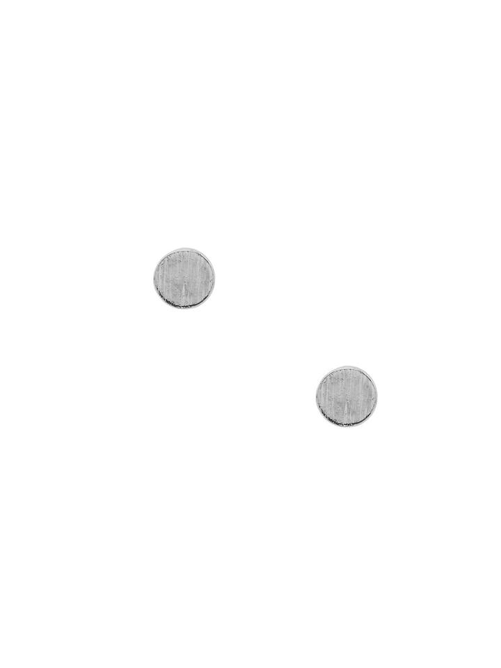 Romwe Silver Metal Geometric Round Ear Studs