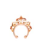 Romwe Gold Plated Floral Alloy Nose Ring